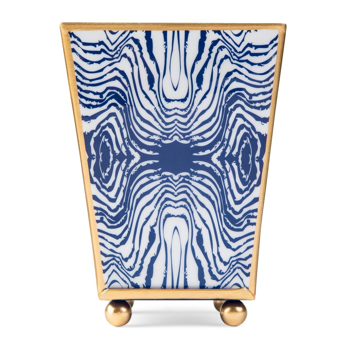Faux Bois Enameled Square Cachepot Planter - HOUSE OF SHE