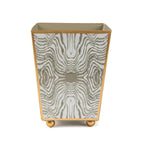 Faux Bois Enameled Square Cachepot Planter - HOUSE OF SHE