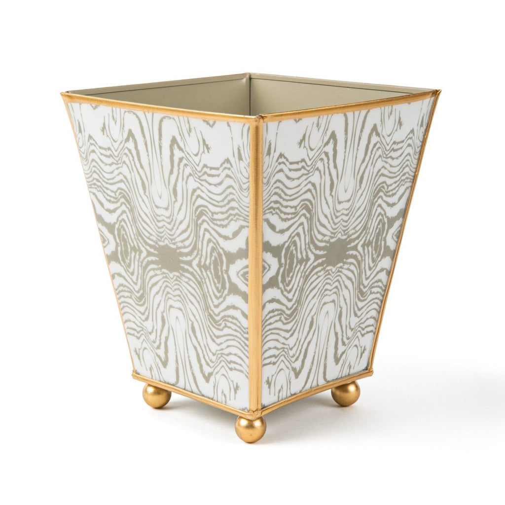 Faux Bois Enameled Square Cachepot Planter - HOUSE OF SHE