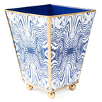 Faux Bois Enameled Square Cachepot Planter - HOUSE OF SHE