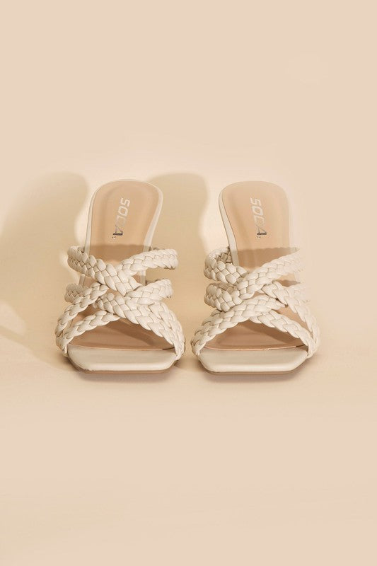 KELLAN-S Double Cross Braided Heels  HOUSE OF SHE