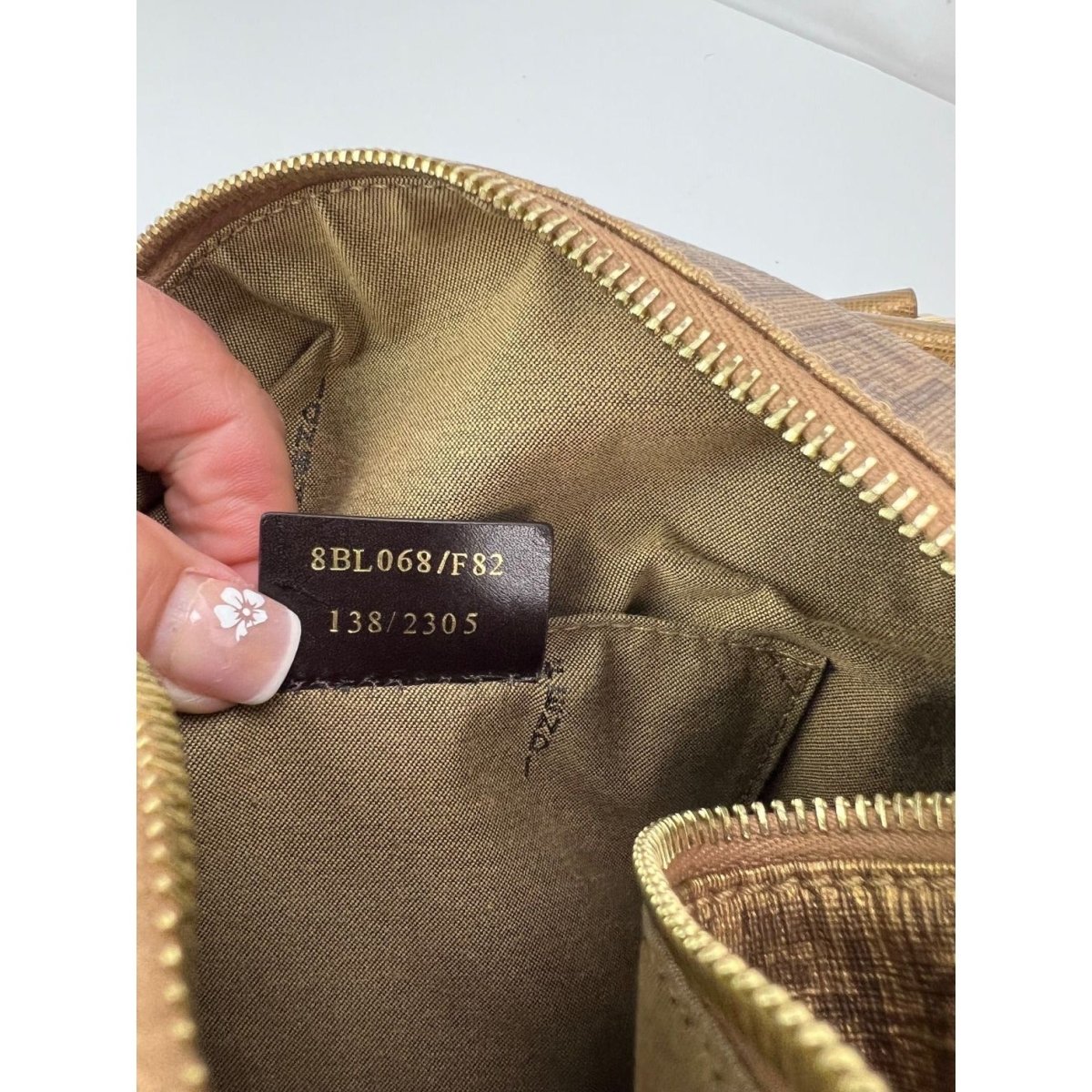 Fendi Boston Gold Coated Canvas Hand Bag - HOUSE OF SHE