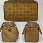 Fendi Boston Gold Coated Canvas Hand Bag - HOUSE OF SHE