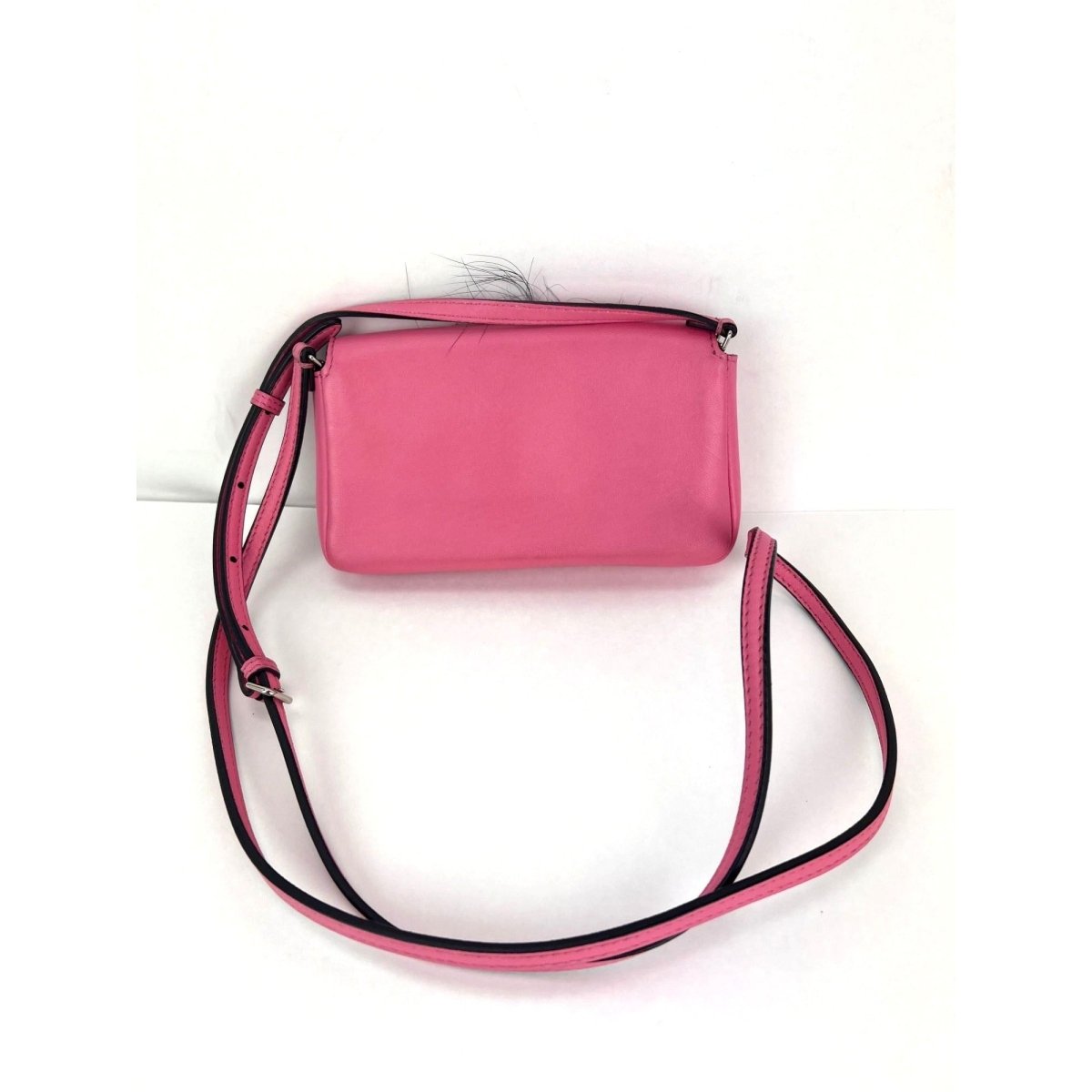 Fendi Monster Baguette Pink Leather Micro Crossbody Bag - HOUSE OF SHE
