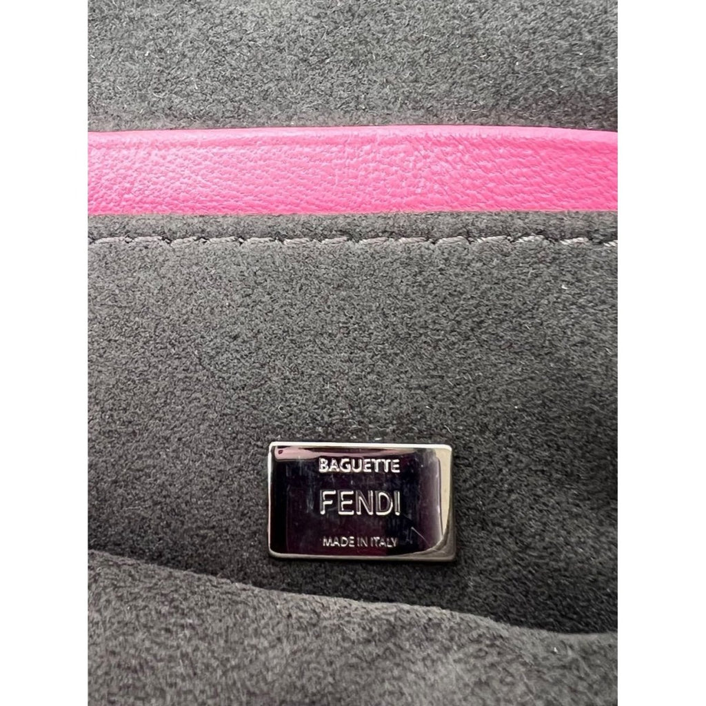 Fendi Monster Baguette Pink Leather Micro Crossbody Bag - HOUSE OF SHE