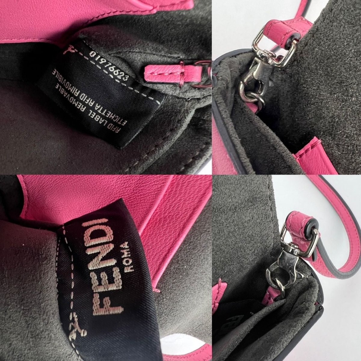 Fendi Monster Baguette Pink Leather Micro Crossbody Bag - HOUSE OF SHE