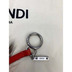 Fendi Red Fur Bag Bugs Leather Key Chain / Bag Charm - HOUSE OF SHE