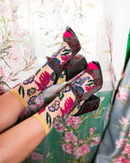 Festive Floral Sheer Crew Sock - HOUSE OF SHE