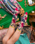 Festive Floral Sheer Crew Sock - HOUSE OF SHE
