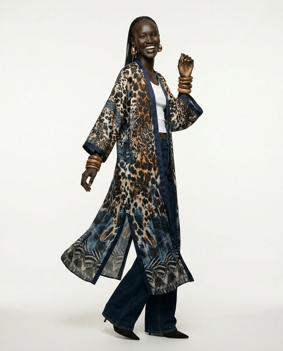 Fierce Leopard Print Boho Kaftan - HOUSE OF SHE