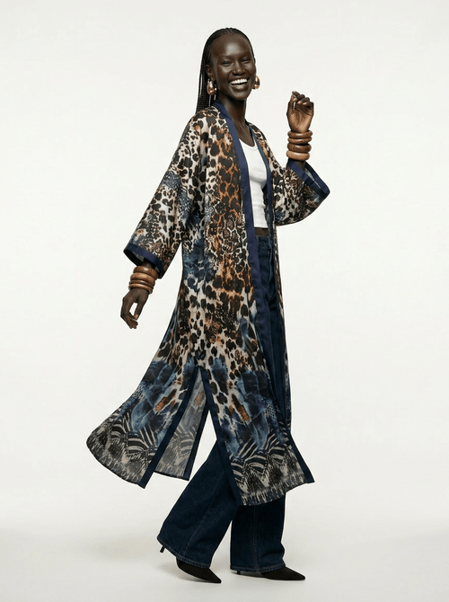 Fierce Leopard Print Boho Kaftan