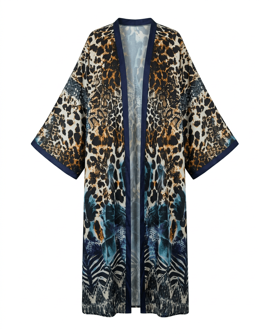 Fierce Leopard Print Boho Kaftan - HOUSE OF SHE
