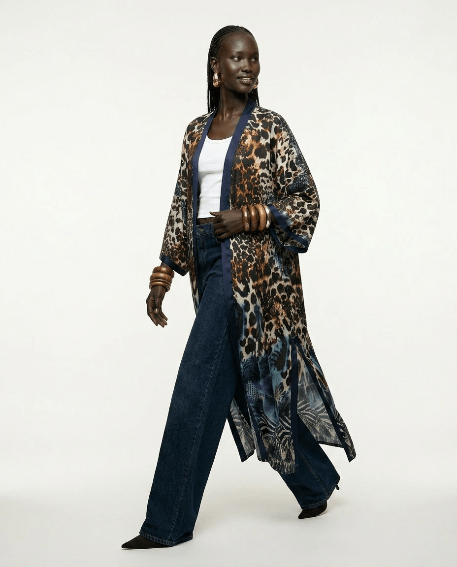 Fierce Leopard Print Boho Kaftan - HOUSE OF SHE