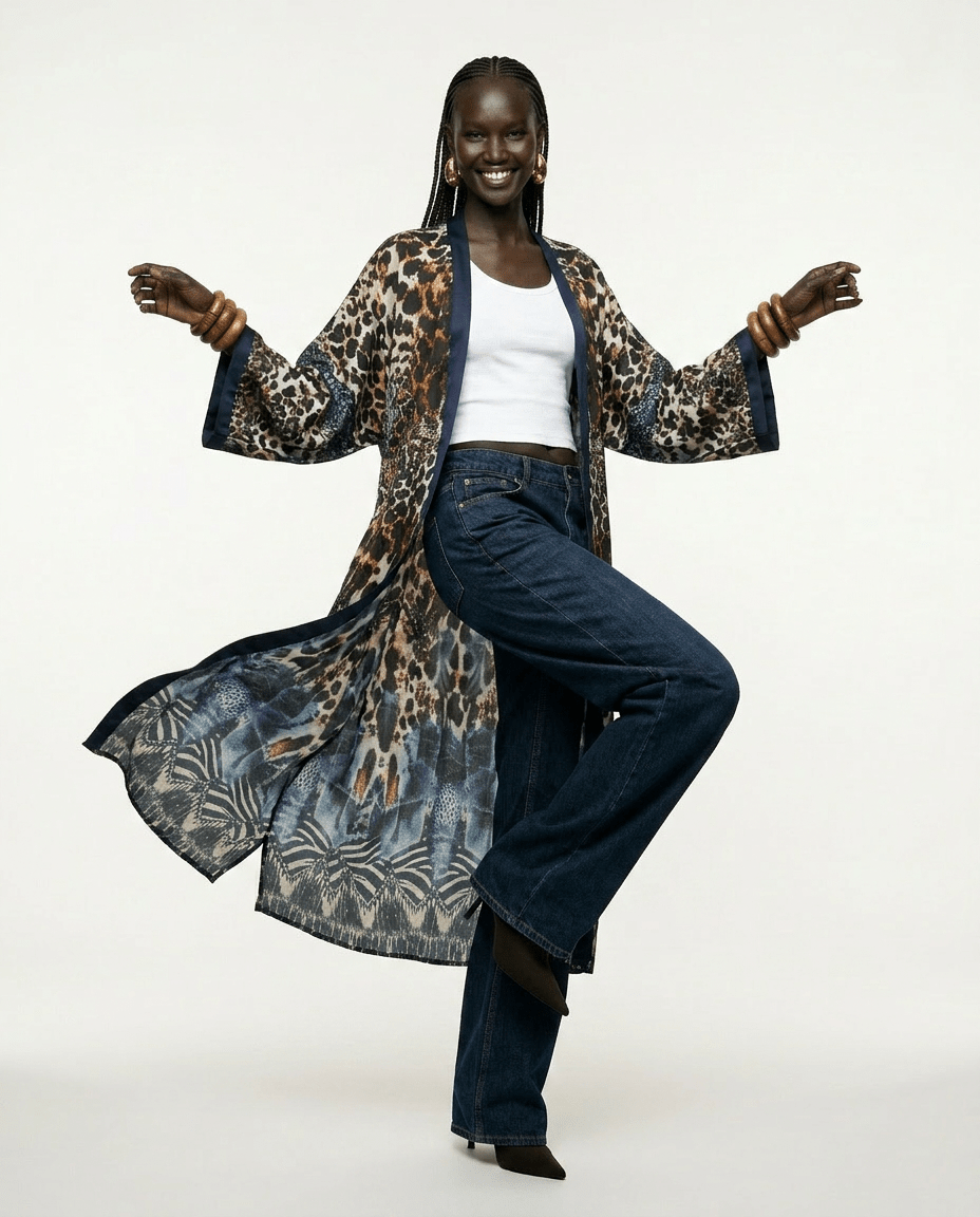 Fierce Leopard Print Boho Kaftan - HOUSE OF SHE