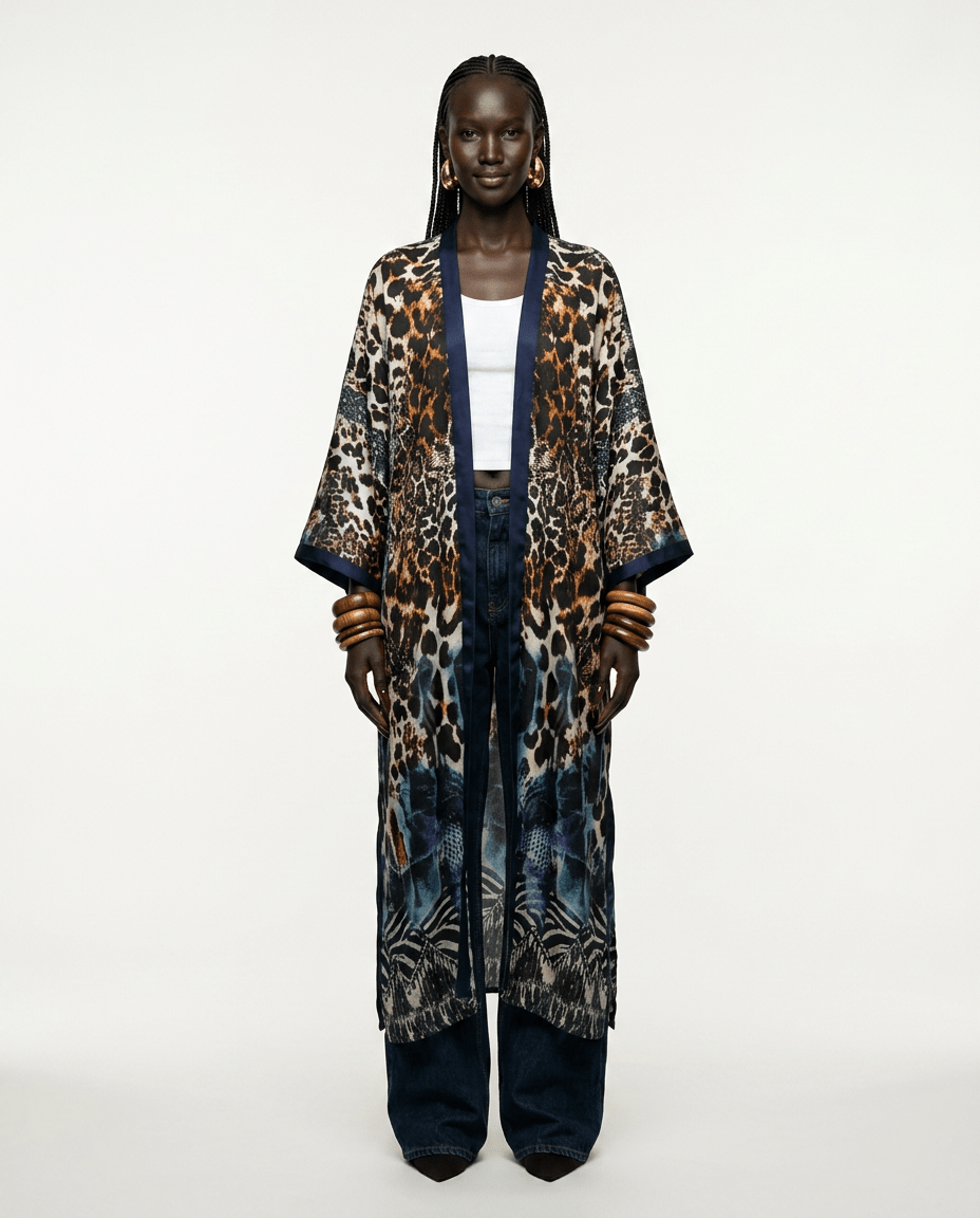 Fierce Leopard Print Boho Kaftan - HOUSE OF SHE