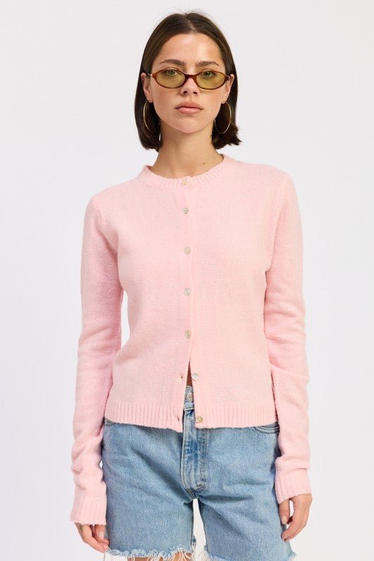 FITTED BUTTON UP CARDIGAN - HOUSE OF SHE