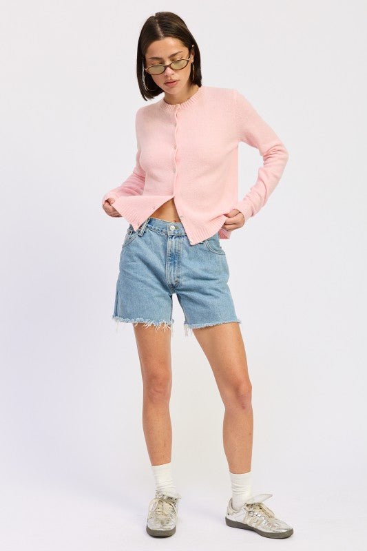 FITTED BUTTON UP CARDIGAN - HOUSE OF SHE