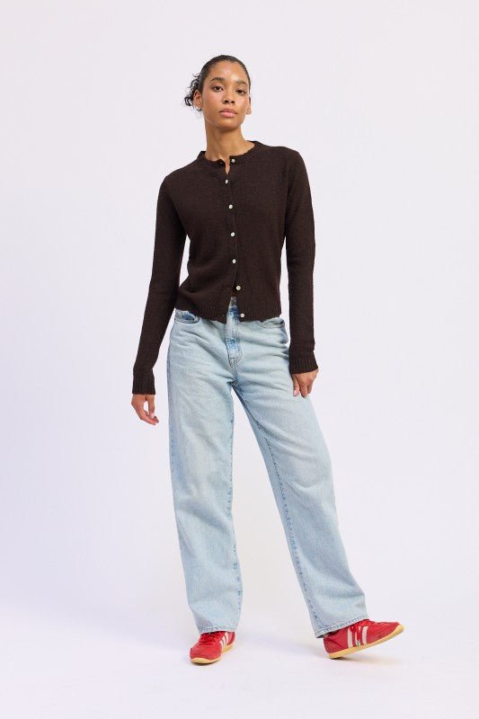 FITTED BUTTON UP CARDIGAN - HOUSE OF SHE