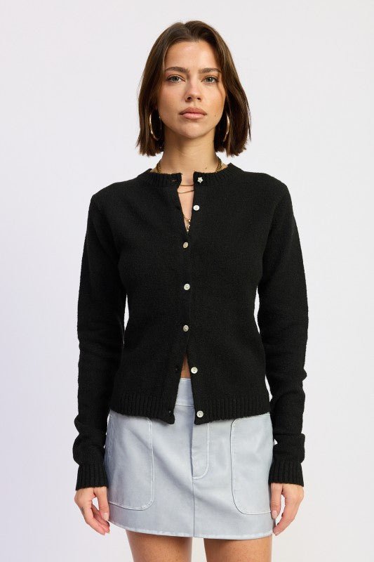 FITTED BUTTON UP CARDIGAN - HOUSE OF SHE