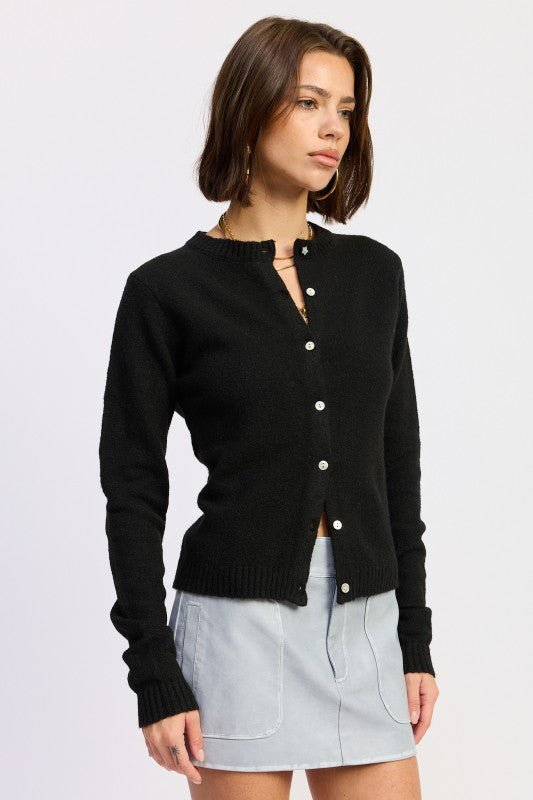 FITTED BUTTON UP CARDIGAN - HOUSE OF SHE