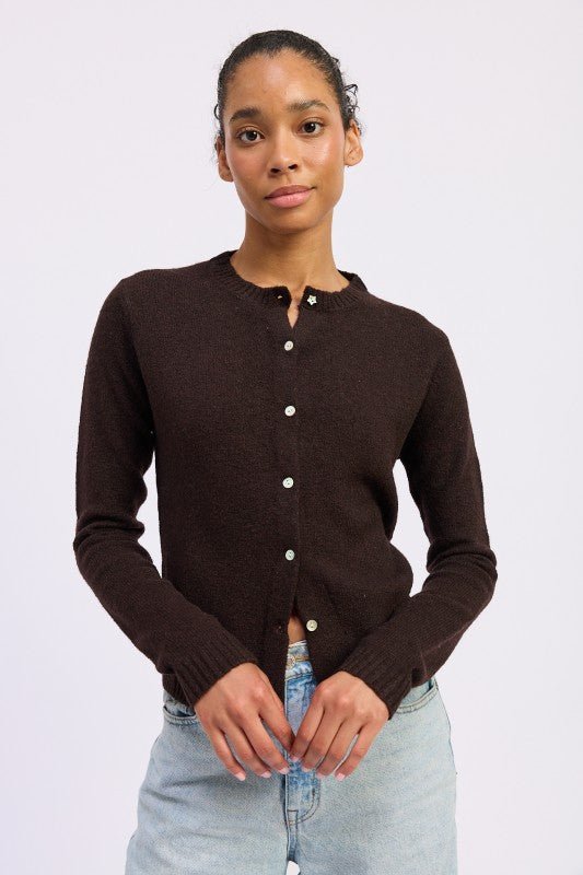 FITTED BUTTON UP CARDIGAN - HOUSE OF SHE