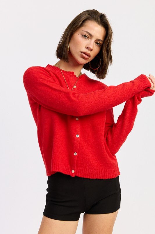 FITTED BUTTON UP CARDIGAN - HOUSE OF SHE
