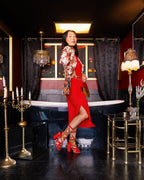 Flaming Cheetah Sheer Crew Sock - HOUSE OF SHE
