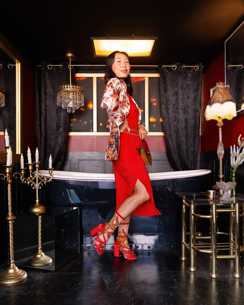 Flaming Cheetah Sheer Crew Sock - HOUSE OF SHE