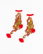 Flaming Cheetah Sheer Crew Sock - HOUSE OF SHE