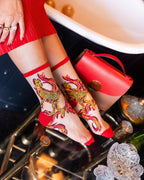 Flaming Cheetah Sheer Crew Sock - HOUSE OF SHE