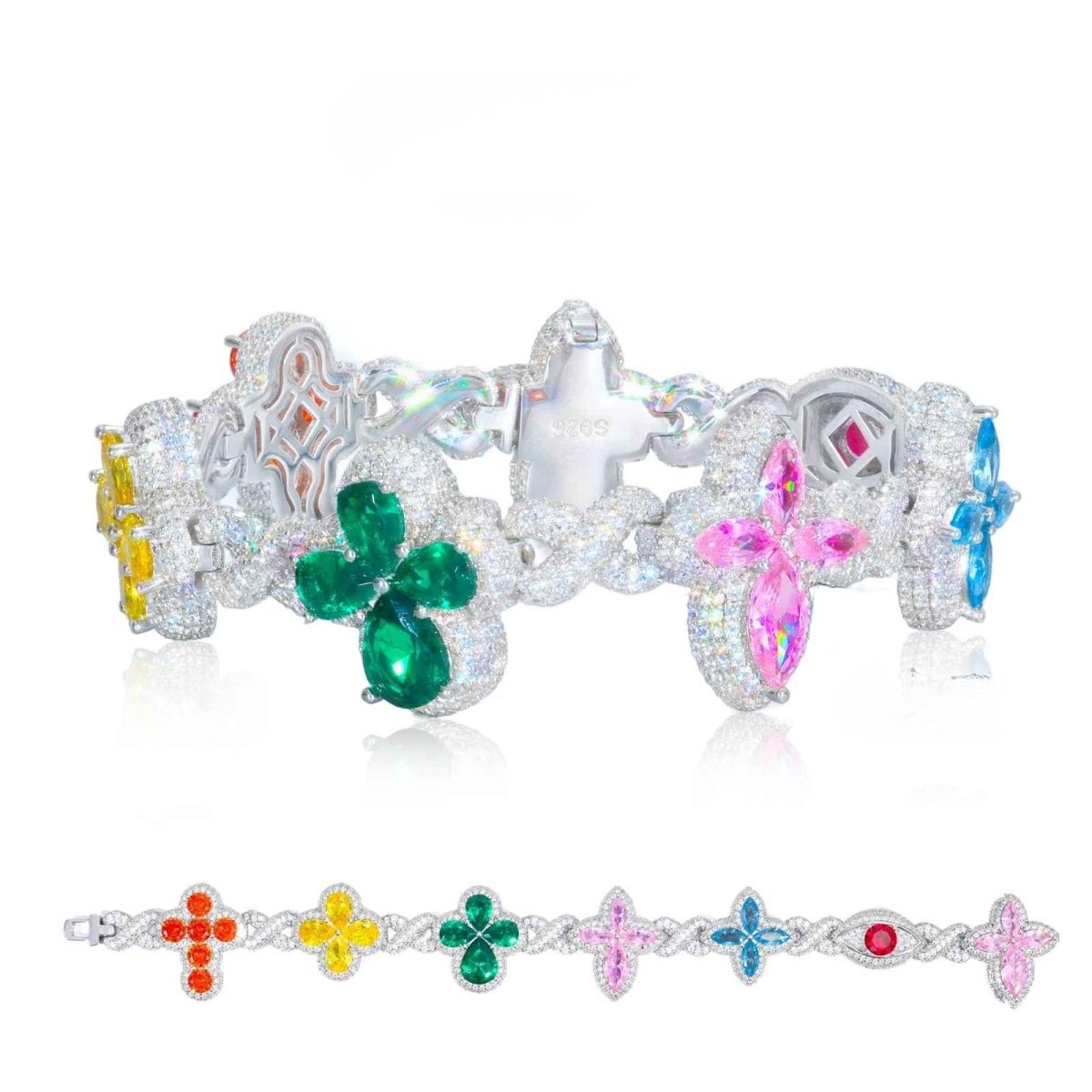 Fleur d’Éternité Moissanite Bracelet Purple - HOUSE OF SHE