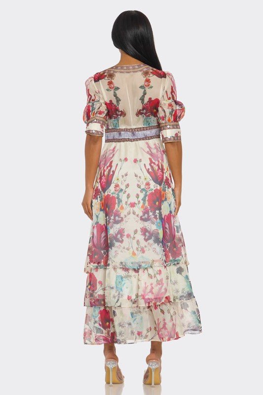 Floral Enchantment Maxi Dress - HOUSE OF SHE