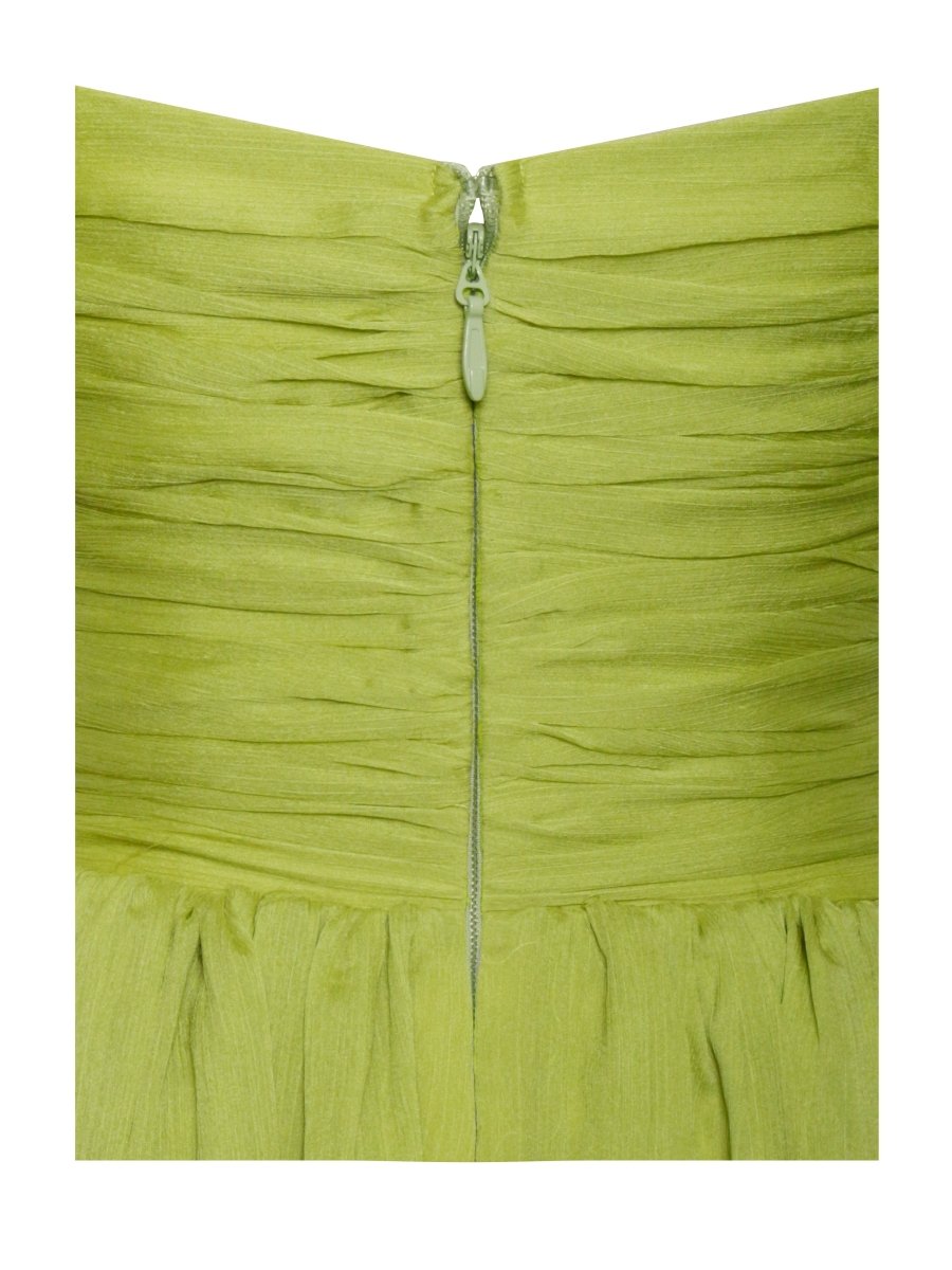 Frani Olive Green Layered Mesh Mini Dress - HOUSE OF SHE