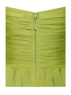 Frani Olive Green Layered Mesh Mini Dress - HOUSE OF SHE