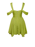 Frani Olive Green Layered Mesh Mini Dress - HOUSE OF SHE