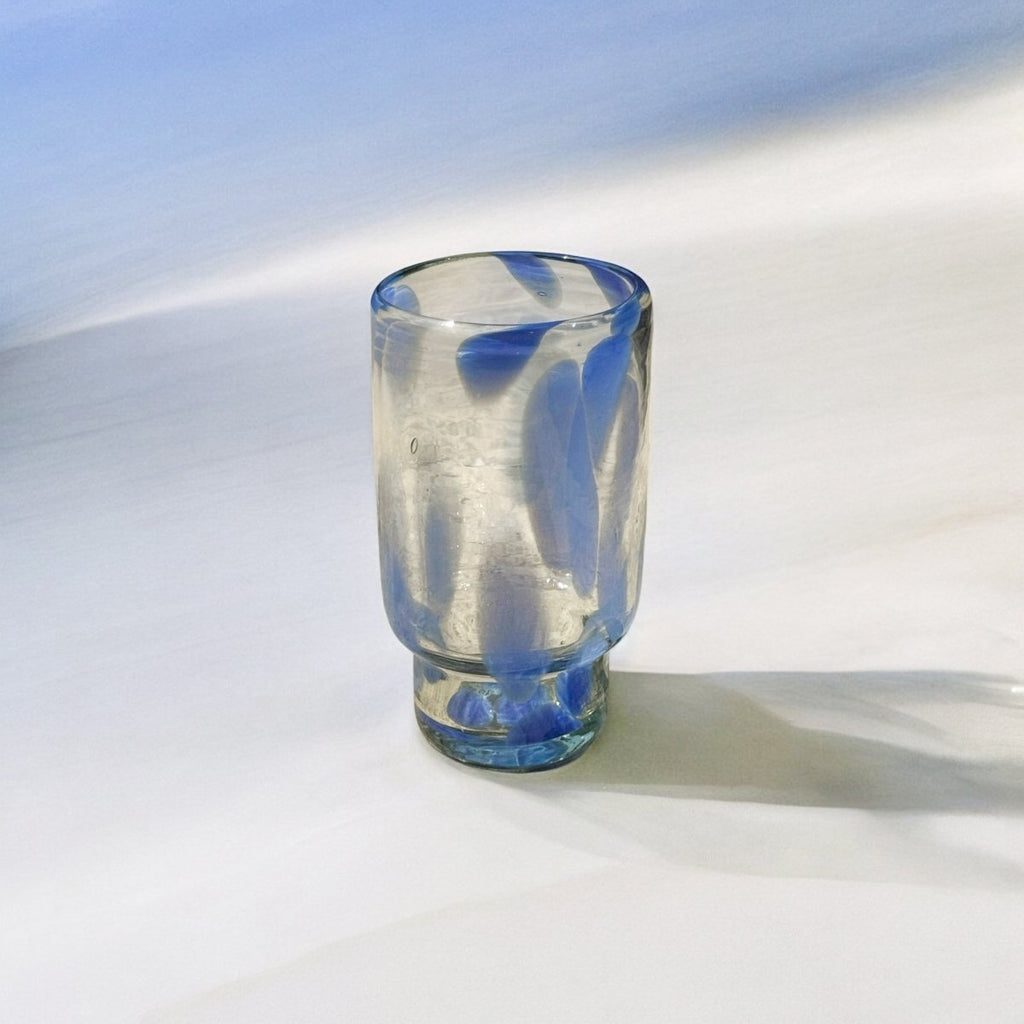 Frida Tall Glasses Blue & Clear (Set of 4) by MESO - HOUSE OF SHE