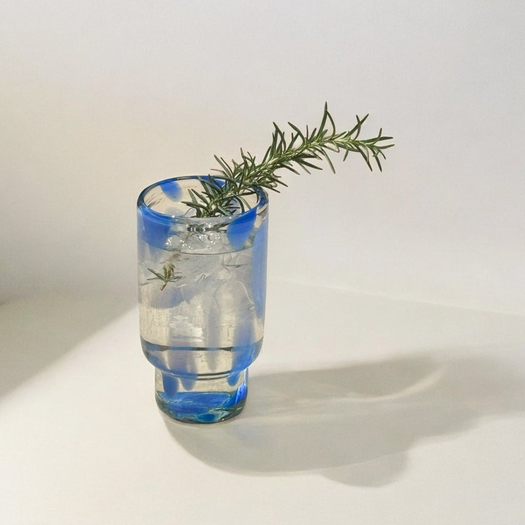 Frida Tall Glasses Blue & Clear (Set of 4) by MESO - HOUSE OF SHE