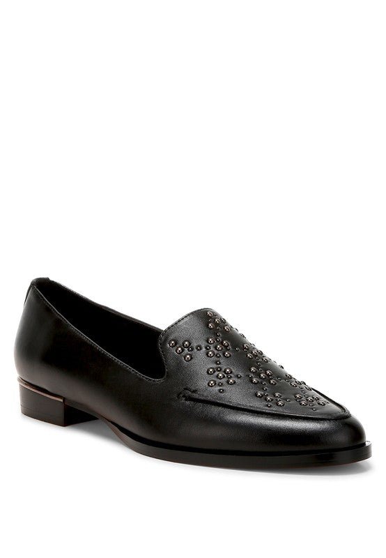 Gabassi Studded Genuine Leather Loafers - HOUSE OF SHE