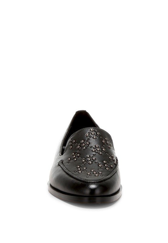 Gabassi Studded Genuine Leather Loafers - HOUSE OF SHE
