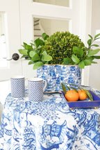 Garden Party Enameled Quatrefoil Cachepot Planter - HOUSE OF SHE