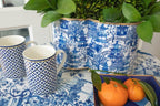 Garden Party Enameled Quatrefoil Cachepot Planter - HOUSE OF SHE