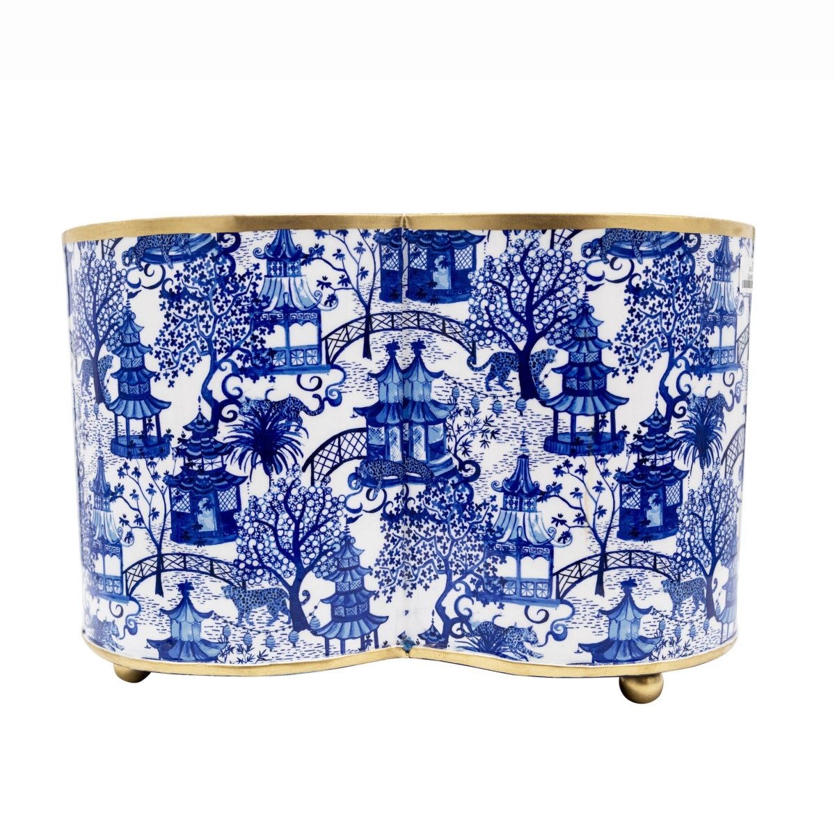 Garden Party Enameled Quatrefoil Cachepot Planter - HOUSE OF SHE