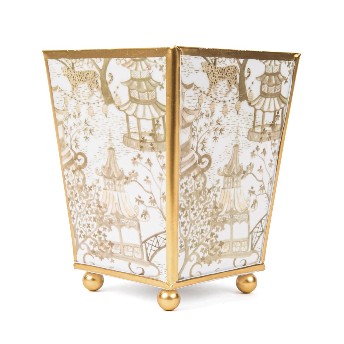 Garden Party Enameled Square Cachepot Planter - HOUSE OF SHE
