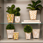 Garden Party Enameled Square Cachepot Planter - HOUSE OF SHE