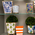 Garden Party Enameled Square Cachepot Planter - HOUSE OF SHE