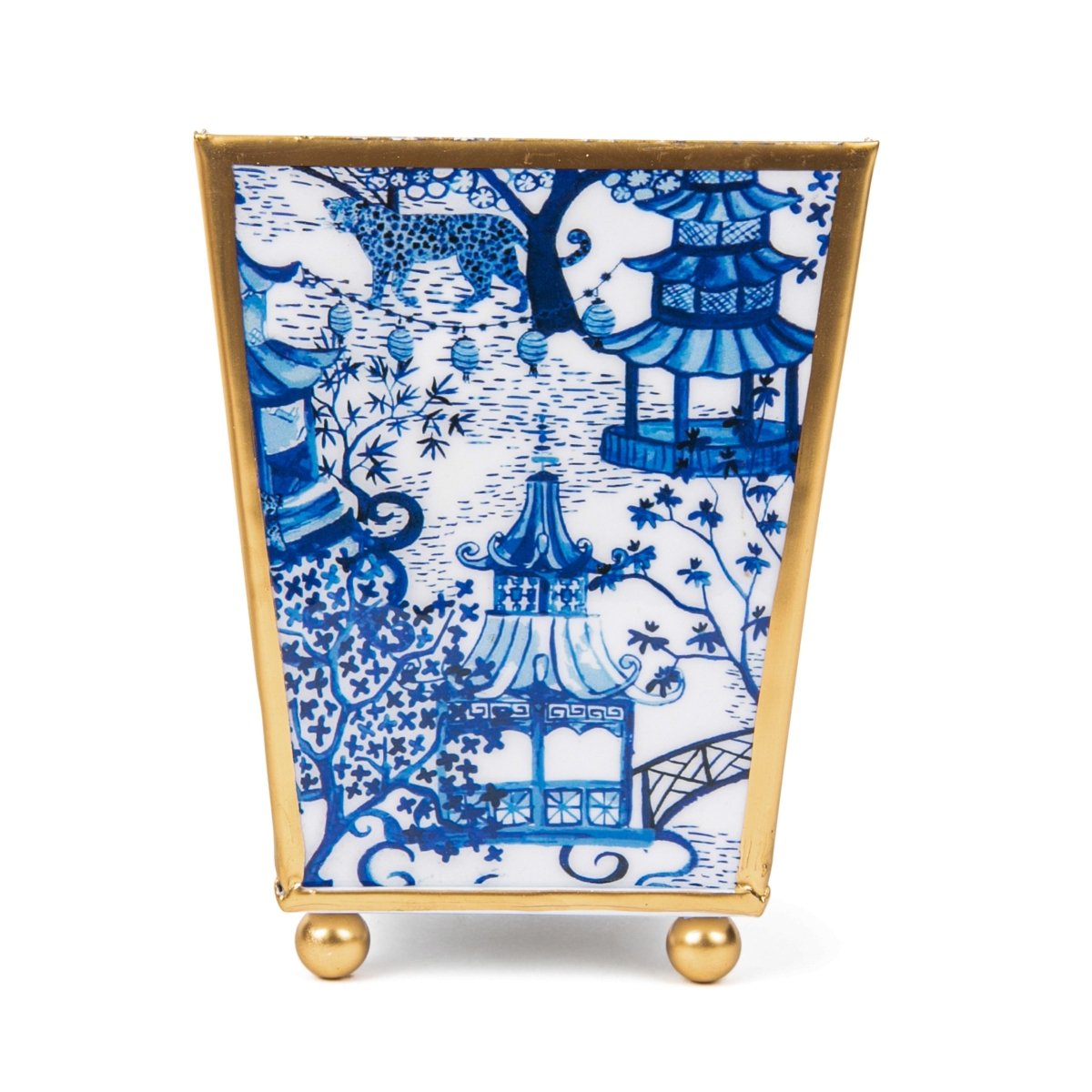 Garden Party Enameled Square Cachepot Planter - HOUSE OF SHE