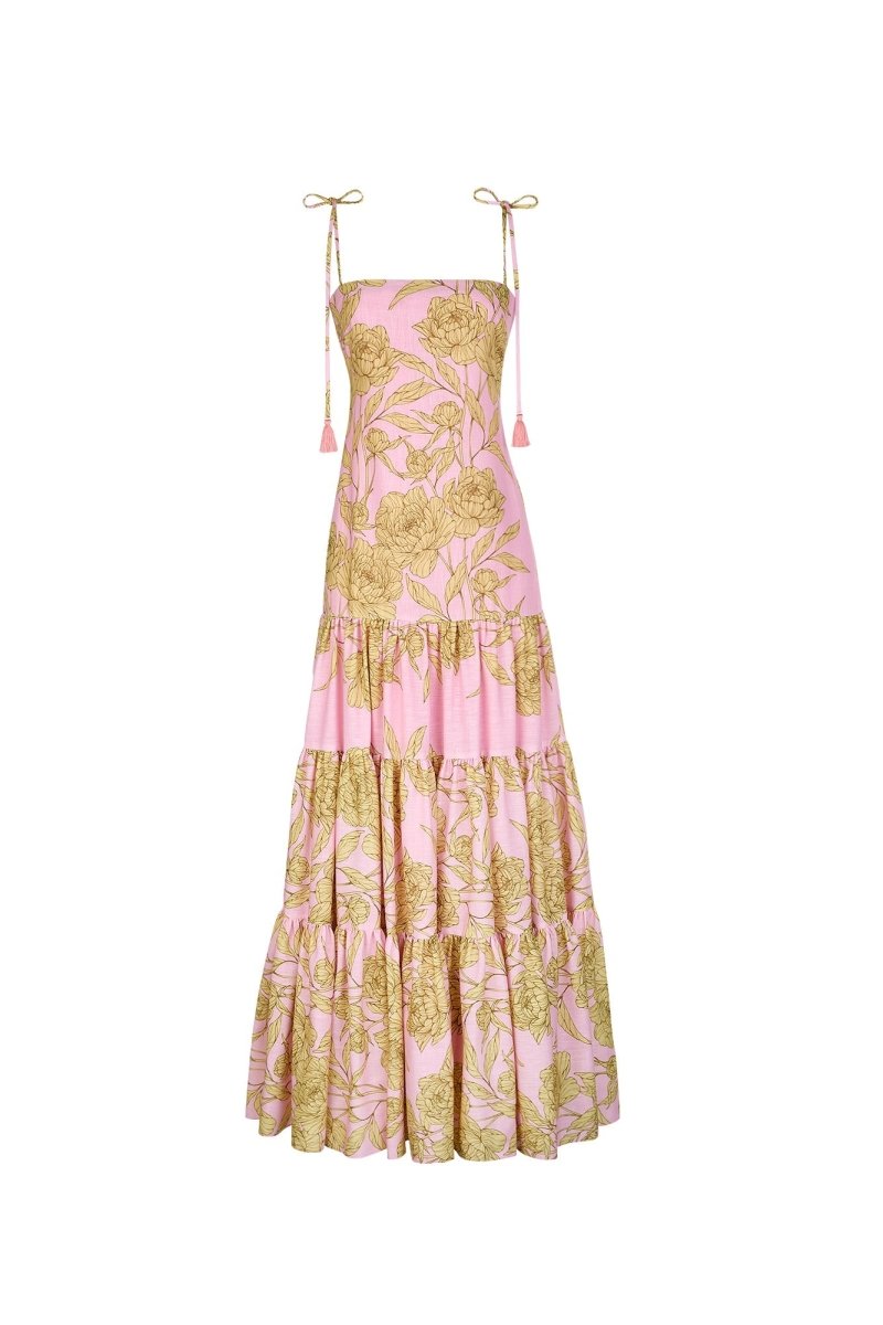 GAZPACHO DRESS IN SUNLIT PINK PRINT - HOUSE OF SHE