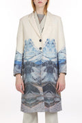Genesis Nature Print Silk Blended Single Coat - HOUSE OF SHE