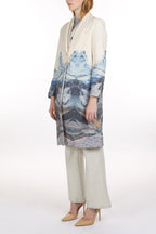 Genesis Nature Print Silk Blended Single Coat - HOUSE OF SHE