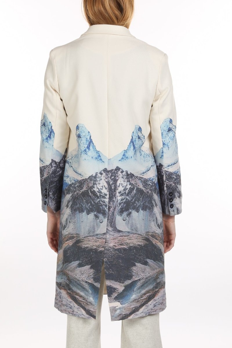 Genesis Nature Print Silk Blended Single Coat - HOUSE OF SHE
